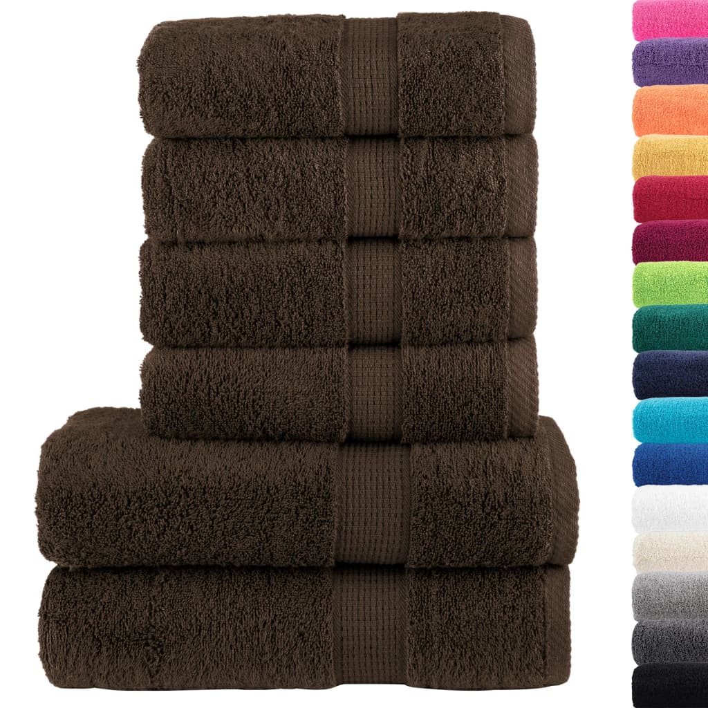 VidaXL Ensemble de serviettes 6 pièces SOLUND 600 g m² marron