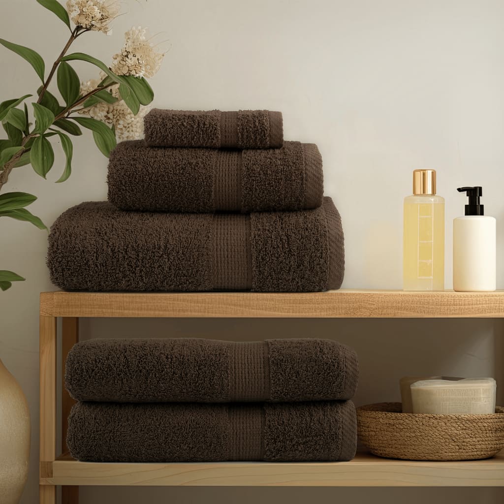 VidaXL Ensemble de serviettes 6 pièces SOLUND 600 g m² marron