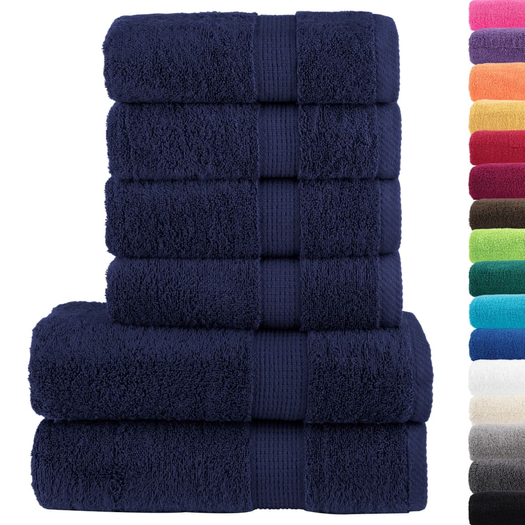 Vidaxl Set serviette de 6 pièces Solund 600 g m² bleu marin