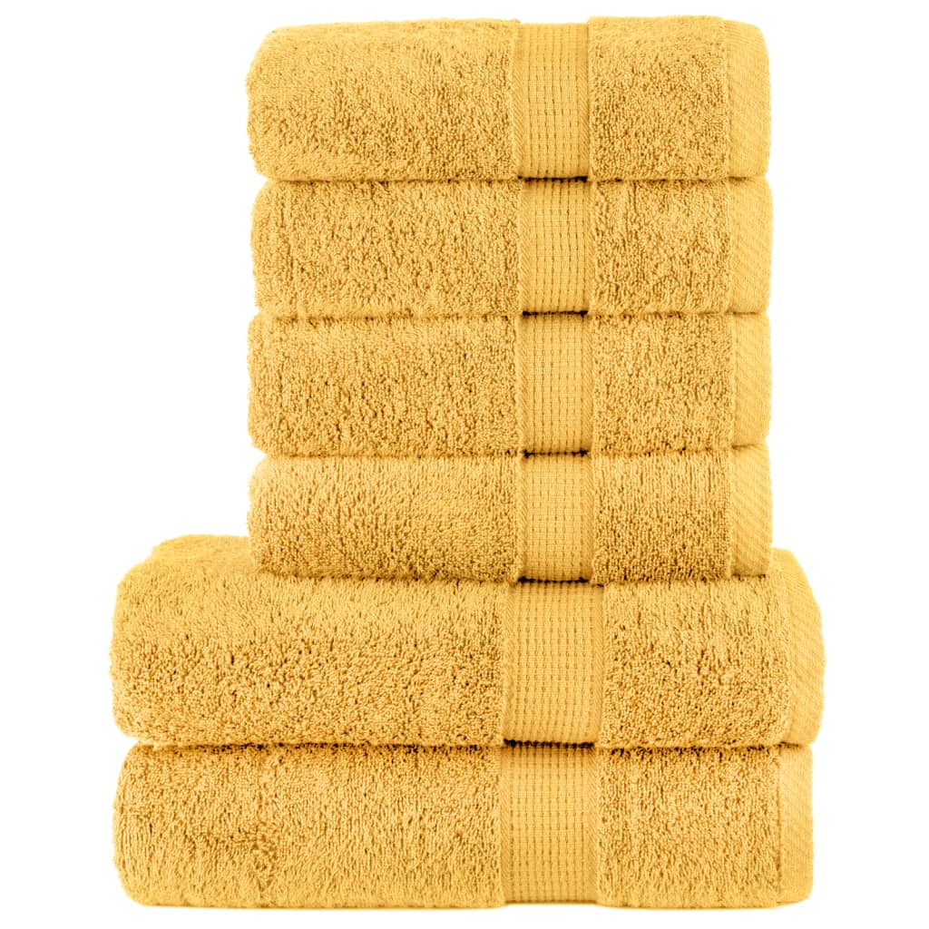 VidaXL ensemble de serviettes 6 pièces solund 600 g m² couleur or
