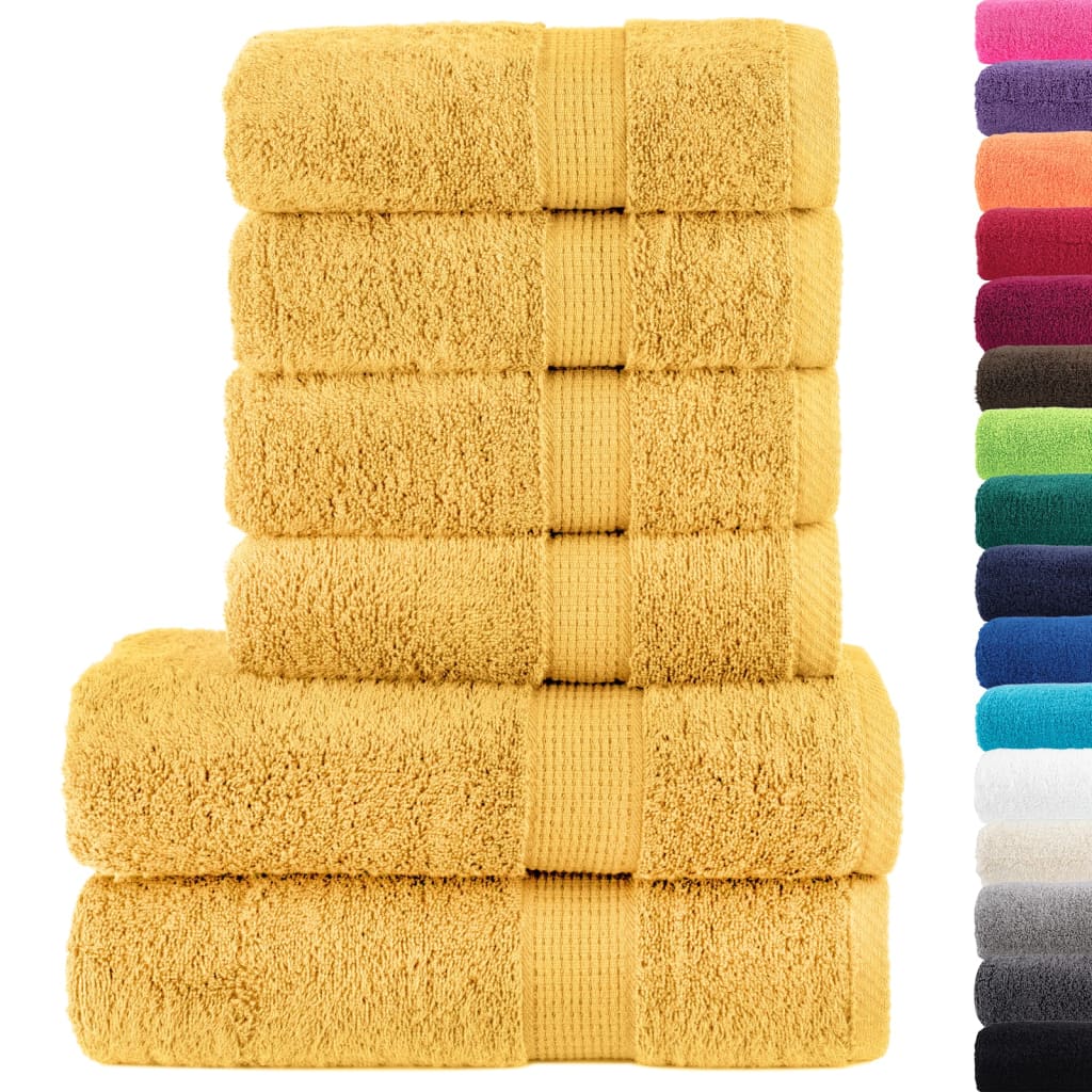 VidaXL ensemble de serviettes 6 pièces solund 600 g m² couleur or
