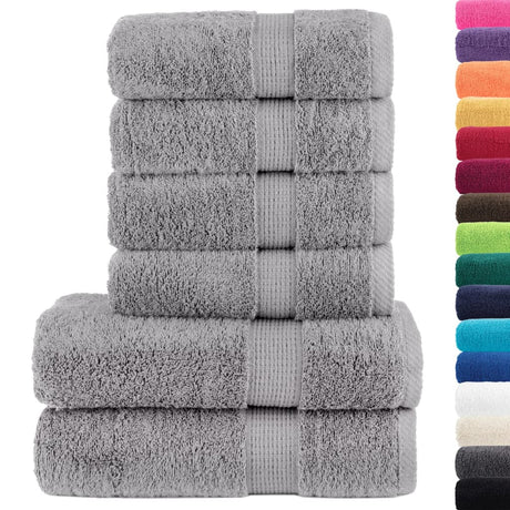 VidaXL ensemble de serviettes 6 pièces solund 600 g m² gris