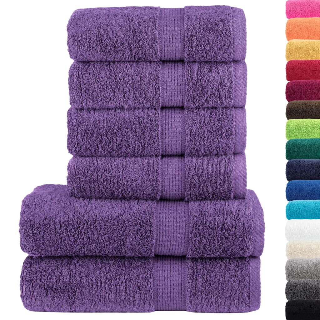 Vidaxl Set serviette à 6 pièces Solund 600 g m² violet