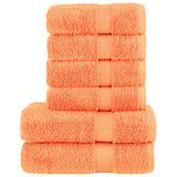 VidaXL ensemble de serviettes 6 pièces solund 600 g m² orange