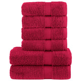 VidaXL ensemble de serviettes 6 pièces solund 600 g m² rouge