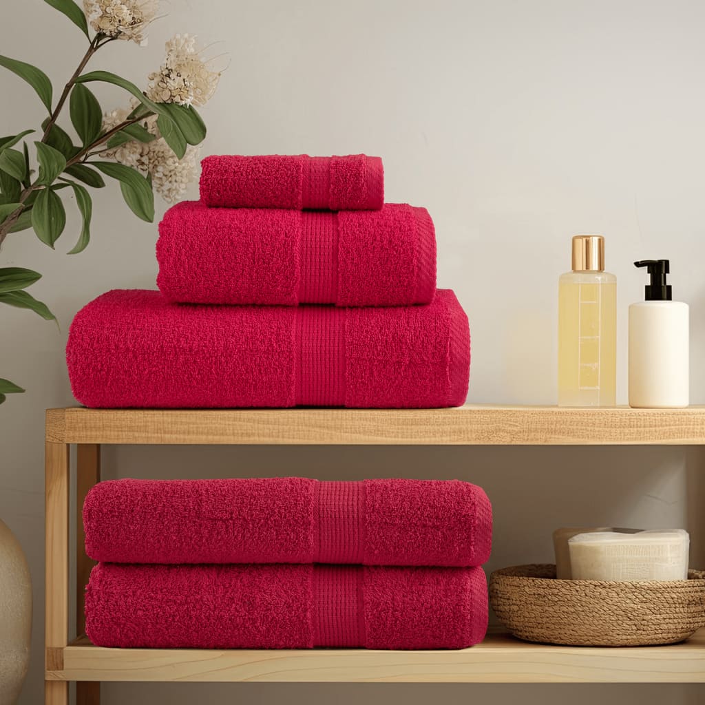 Vidaxl 6-piece towel set Solund 600 g m² Red