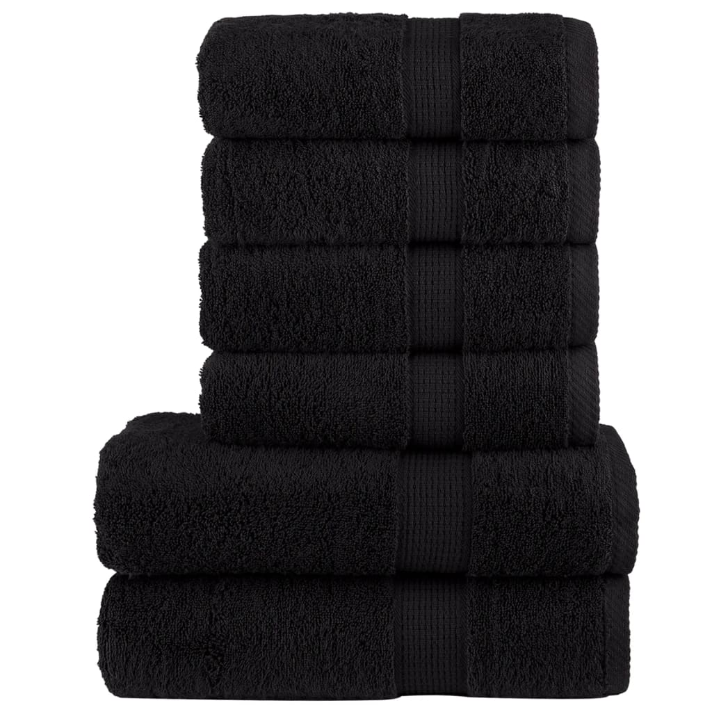 Vidaxx ensemble de serviettes 6 pièces solund 600 g m² noir