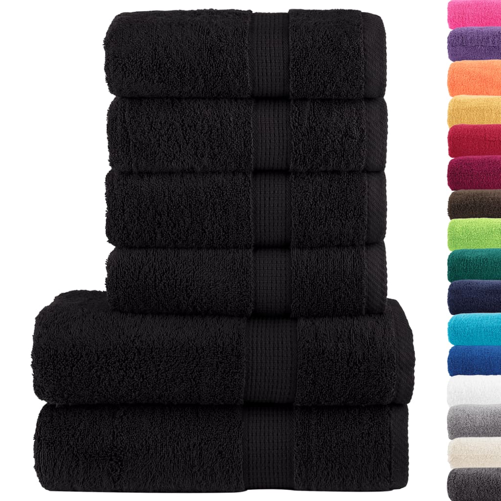 Vidaxx ensemble de serviettes 6 pièces solund 600 g m² noir