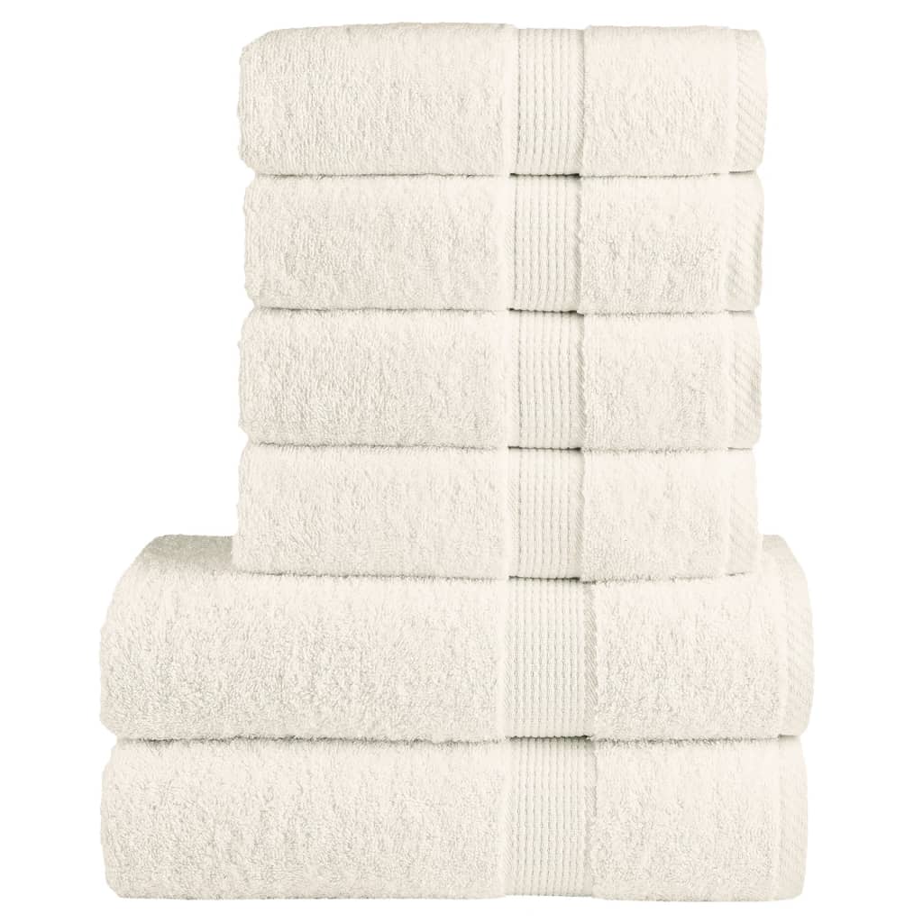 VidaXL ensemble de serviettes 6 pièces solund 600 g m² crème