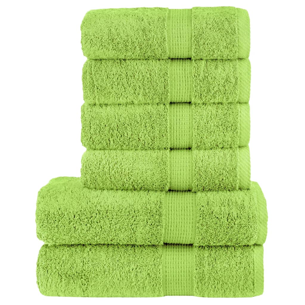 VidaXL ensemble de serviettes 6 pièces solund 600 g m² vert pomme