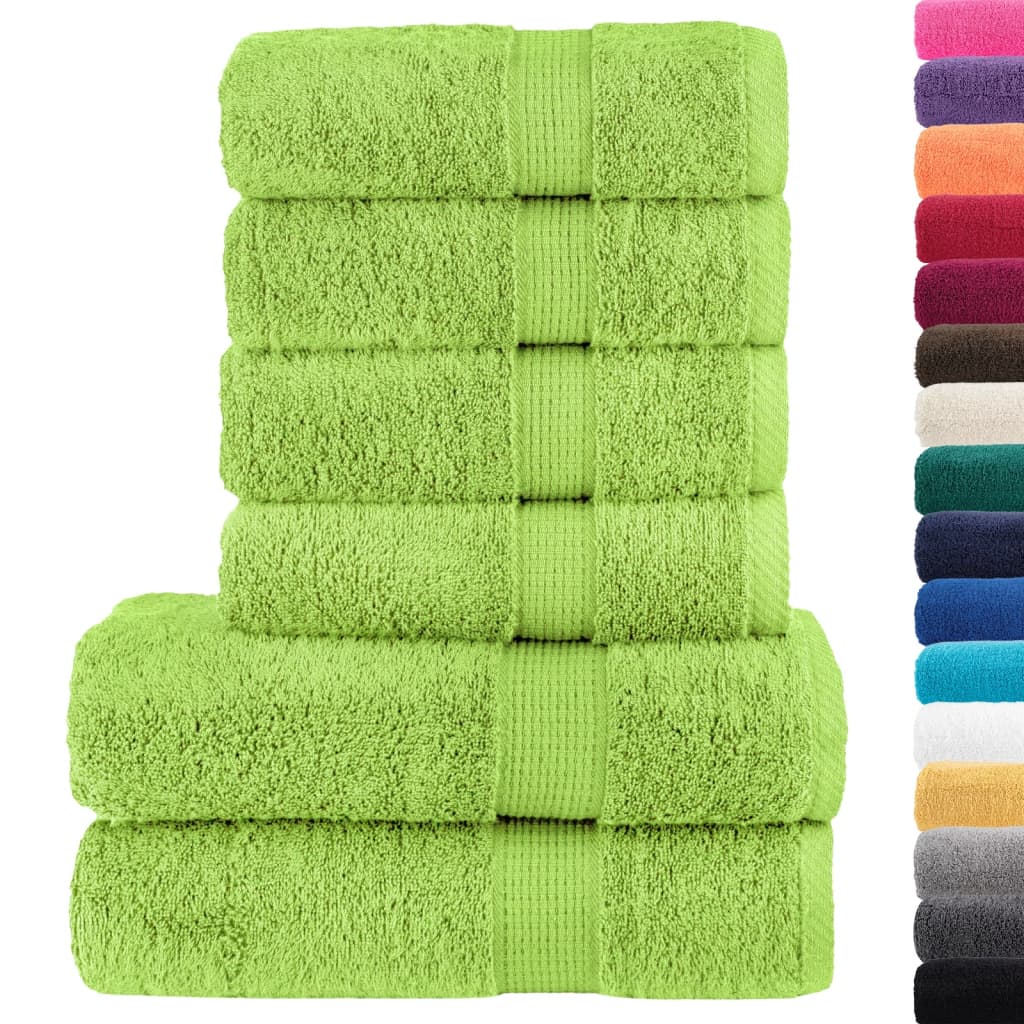 VidaXL ensemble de serviettes 6 pièces solund 600 g m² vert pomme