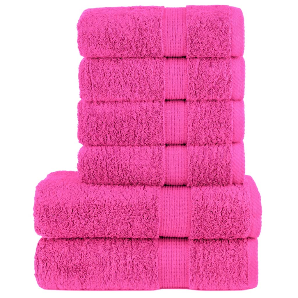 VIDAXL 6-teiliger Handtuch Set Solund 600 g m² Pink