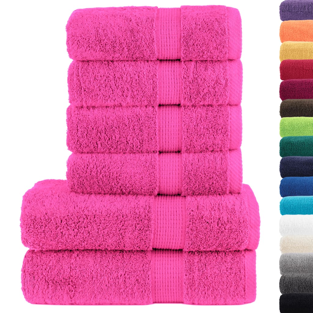 VidaXL Ensemble de serviettes 6 pièces SOLUND 600 g m² rose