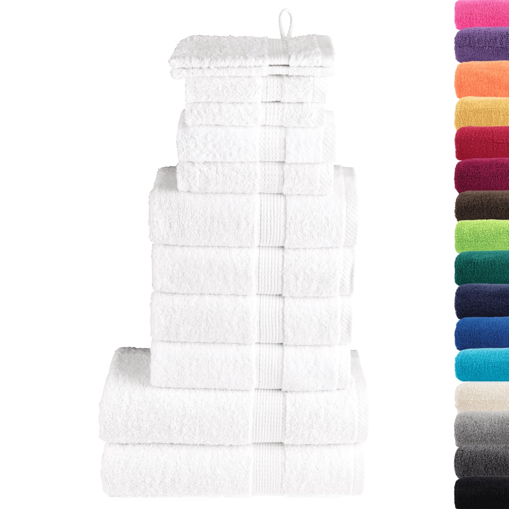 VidaXL ensemble de serviettes 12 pièces solund 600 g m² blanc