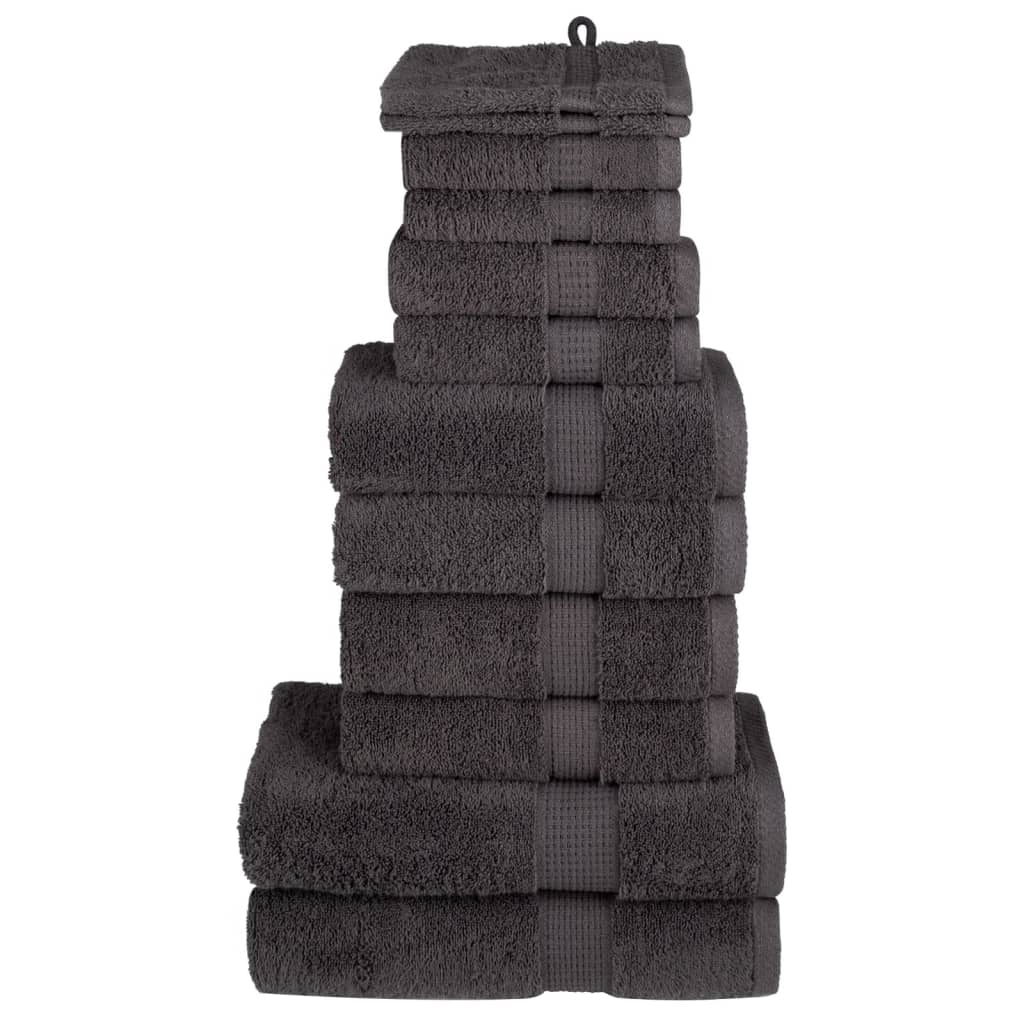Vidaxl ensemble de serviettes 12 pièces solund 600 g m² anthracite