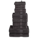 Vidaxl ensemble de serviettes 12 pièces solund 600 g m² anthracite