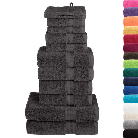 Vidaxl ensemble de serviettes 12 pièces solund 600 g m² anthracite
