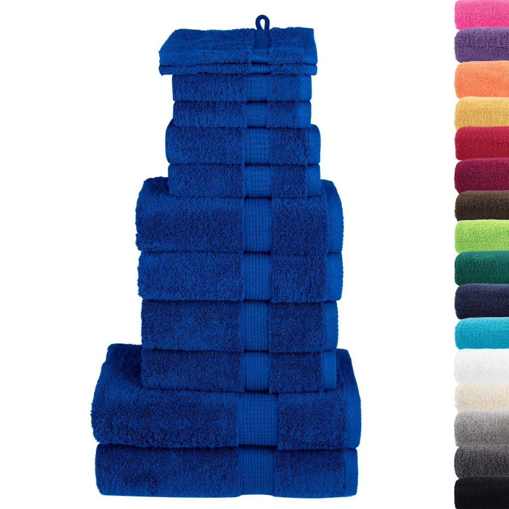 VidaXL 12-delige Handdoekenset SOLUND 600 g m² blauw