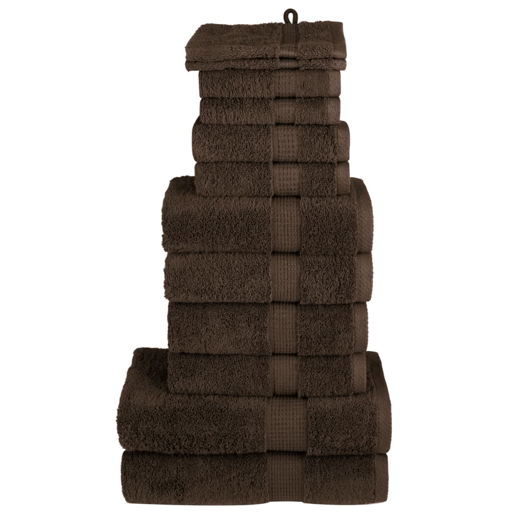 Vidaxl 12-piece towel set Solund 600 g m² Brown