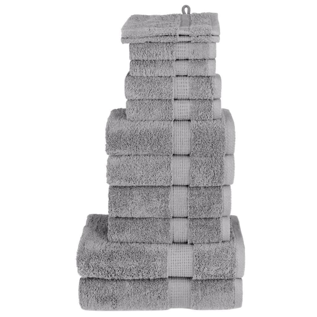 Ensemble de serviettes Vidaxl 12 pièces Solund 600 g m² gris