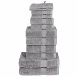 Ensemble de serviettes Vidaxl 12 pièces Solund 600 g m² gris