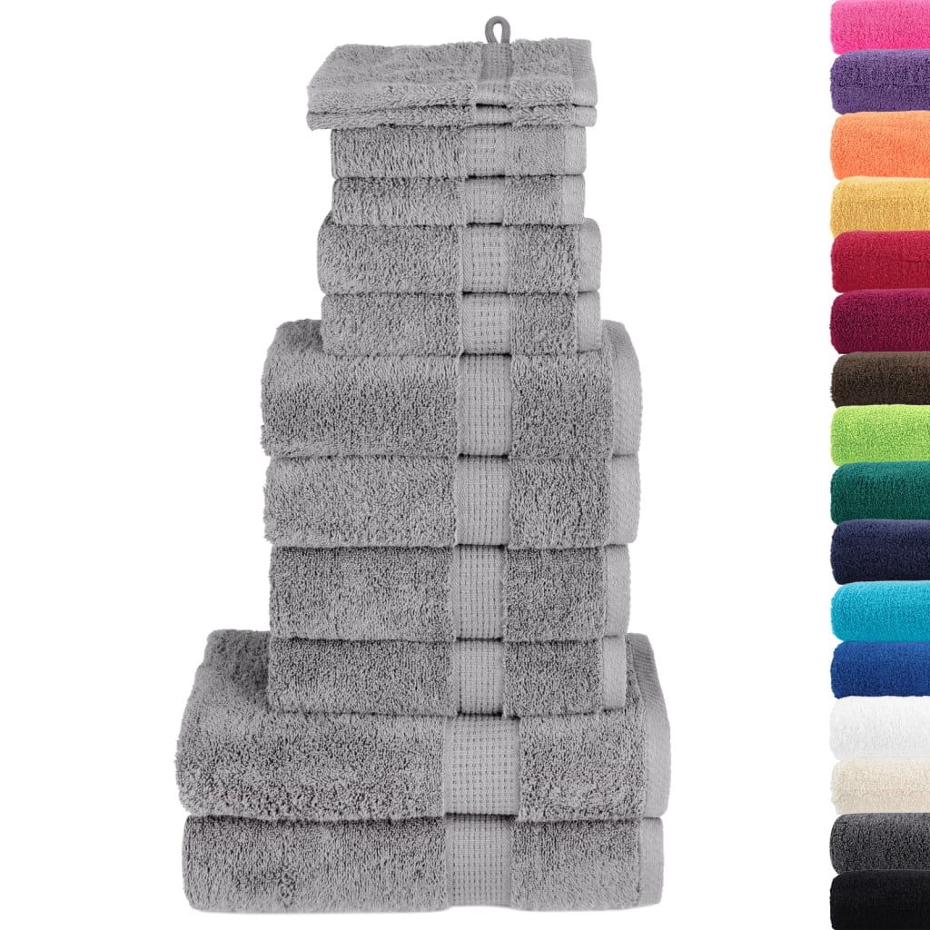 Ensemble de serviettes Vidaxl 12 pièces Solund 600 g m² gris