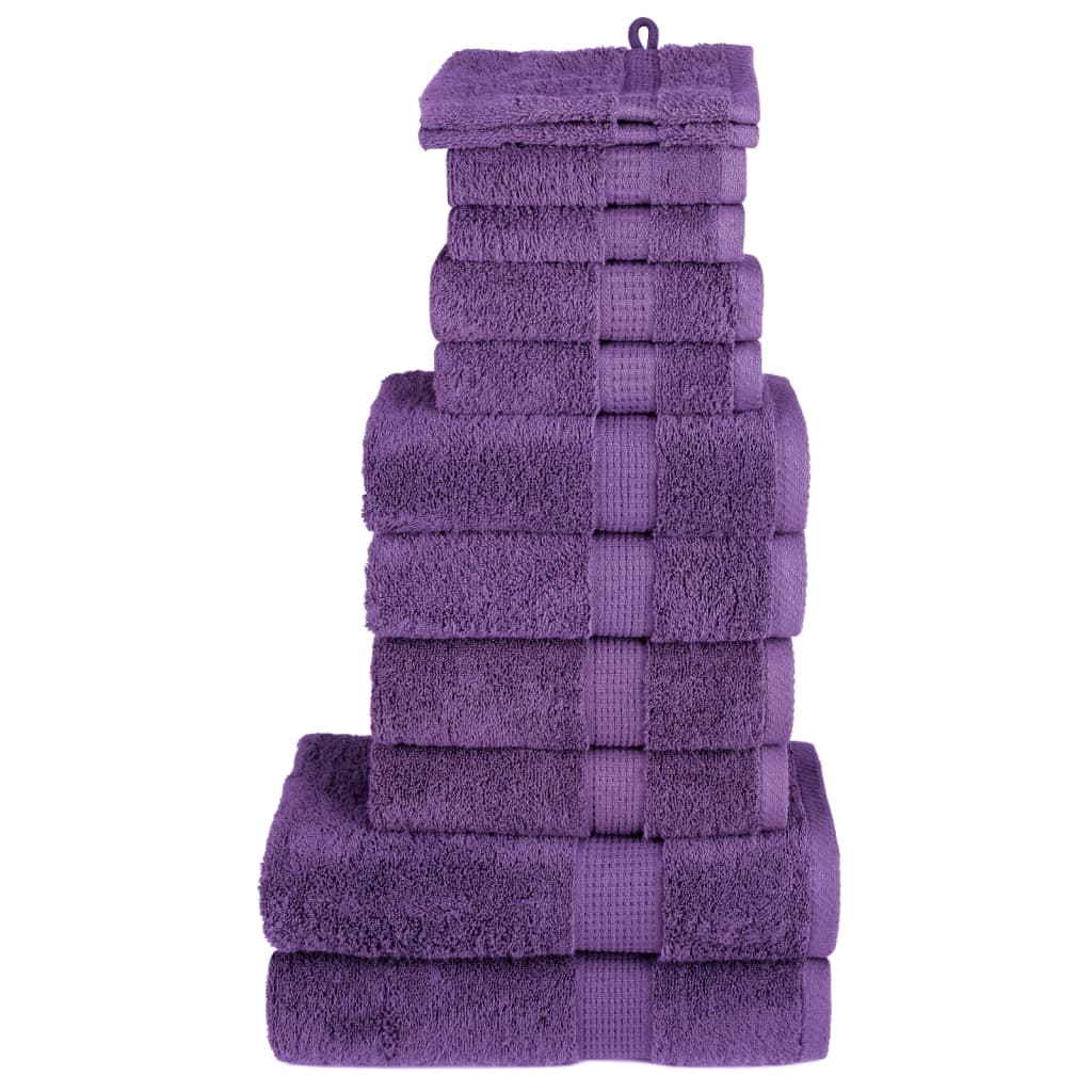 VidaXL Ensemble de serviettes 12 pièces SOLUND 600 g m² violet