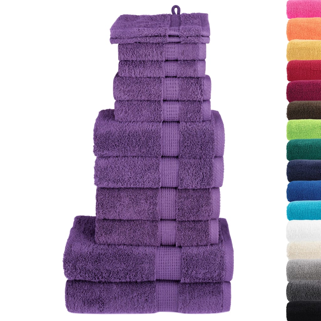 VidaXL Ensemble de serviettes 12 pièces SOLUND 600 g m² violet