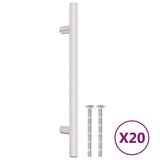 VidaXL Poignées 20 pcs 128 mm acier inoxydable couleur argent