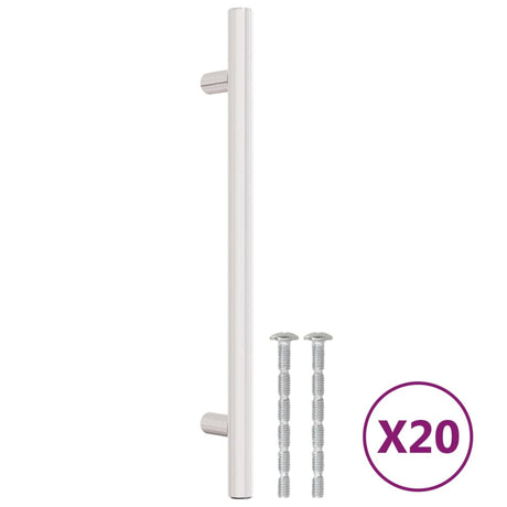 VidaXL Poignées 20 pcs 160 mm acier inoxydable couleur argent