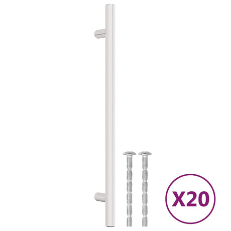 VidaXL Poignées 20 pcs 192 mm acier inoxydable couleur argent
