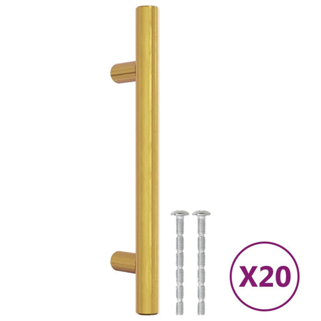 VidaXL Poignées 20 pcs 96 mm acier inoxydable doré
