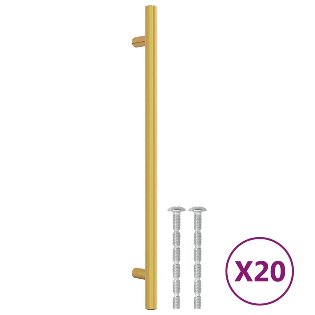 VidaXL Poignées 20 pcs 224 mm acier inoxydable doré