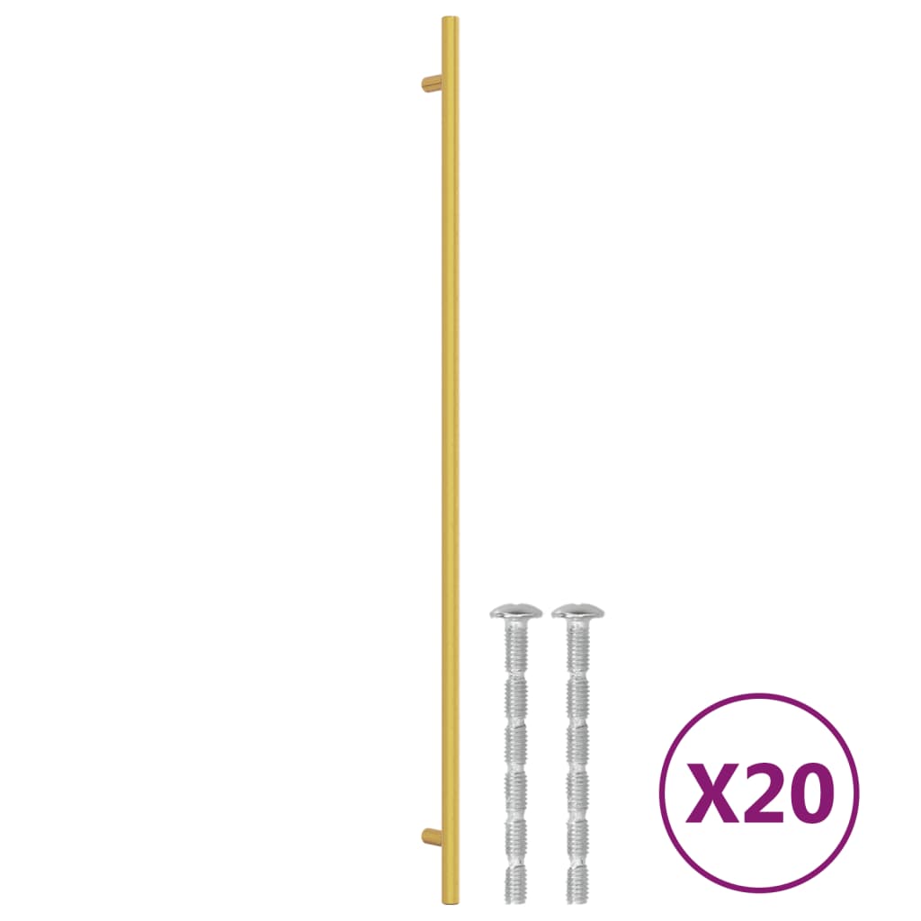 Vidaxl håndterer 20 st 480 mm rustfrit stål guldfarvet