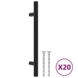 VidaXL Poignées 20 pcs 128 mm acier inoxydable noir