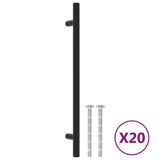 VidaXL Poignées 20 pcs 192 mm acier inoxydable noir