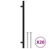 VidaXL Poignées 20 pcs 224 mm acier inoxydable noir