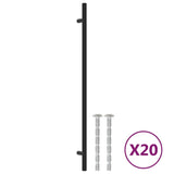 VidaXL Poignées 20 pcs 320 mm acier inoxydable noir