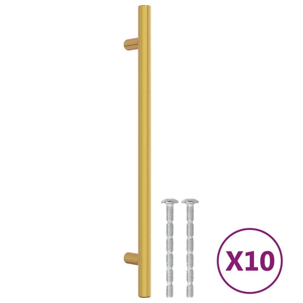 VidaXL Poignées 10 pcs 192 mm acier inoxydable couleur or