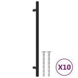 VidaXL Poignées 10 pcs 224 mm acier inoxydable noir