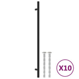 VidaXL Poignées 10 pcs 320 mm acier inoxydable noir