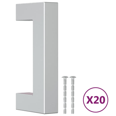 VidaXL Poignées 20 pcs 64 mm acier inoxydable couleur argent