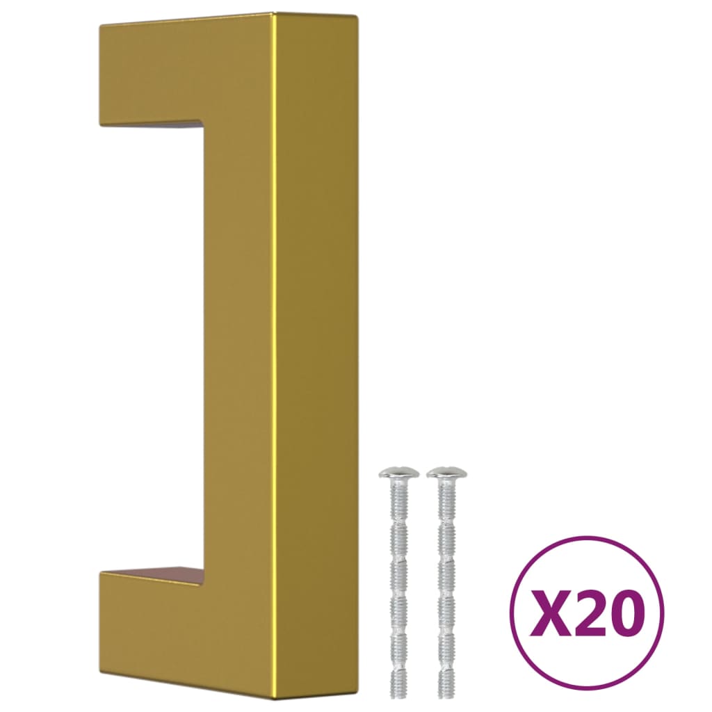 VidaXL Poignées 20 pcs 64 mm acier inoxydable doré