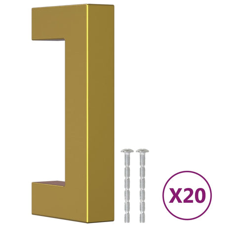 VidaXL Poignées 20 pcs 64 mm acier inoxydable doré