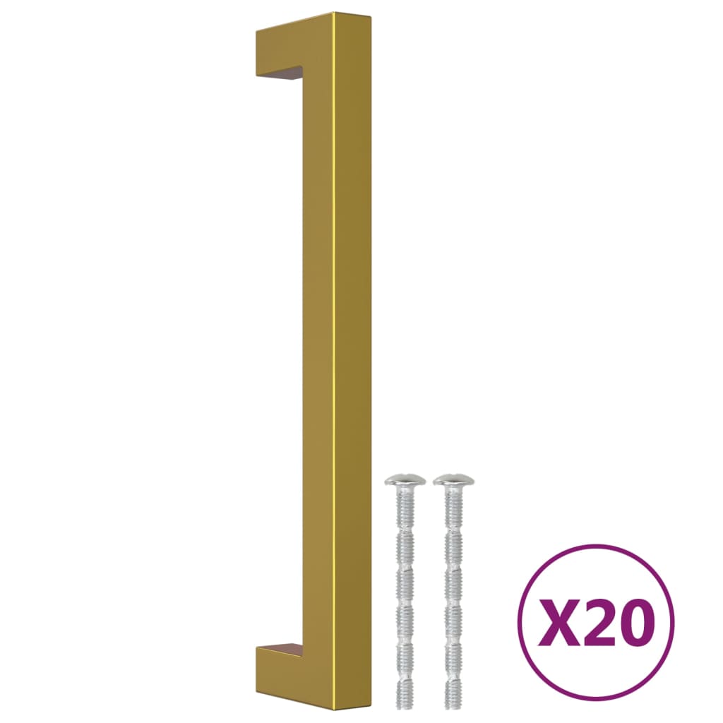 VidaXL Poignées 20 pcs 160 mm acier inoxydable couleur or