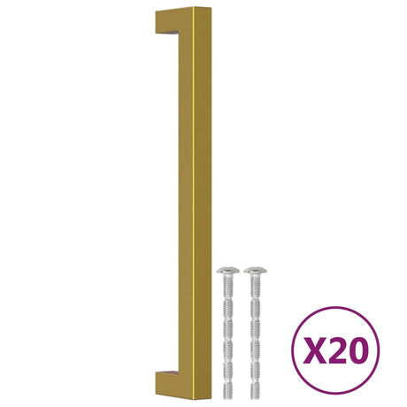 VidaXL Poignées 20 pcs 192 mm acier inoxydable doré