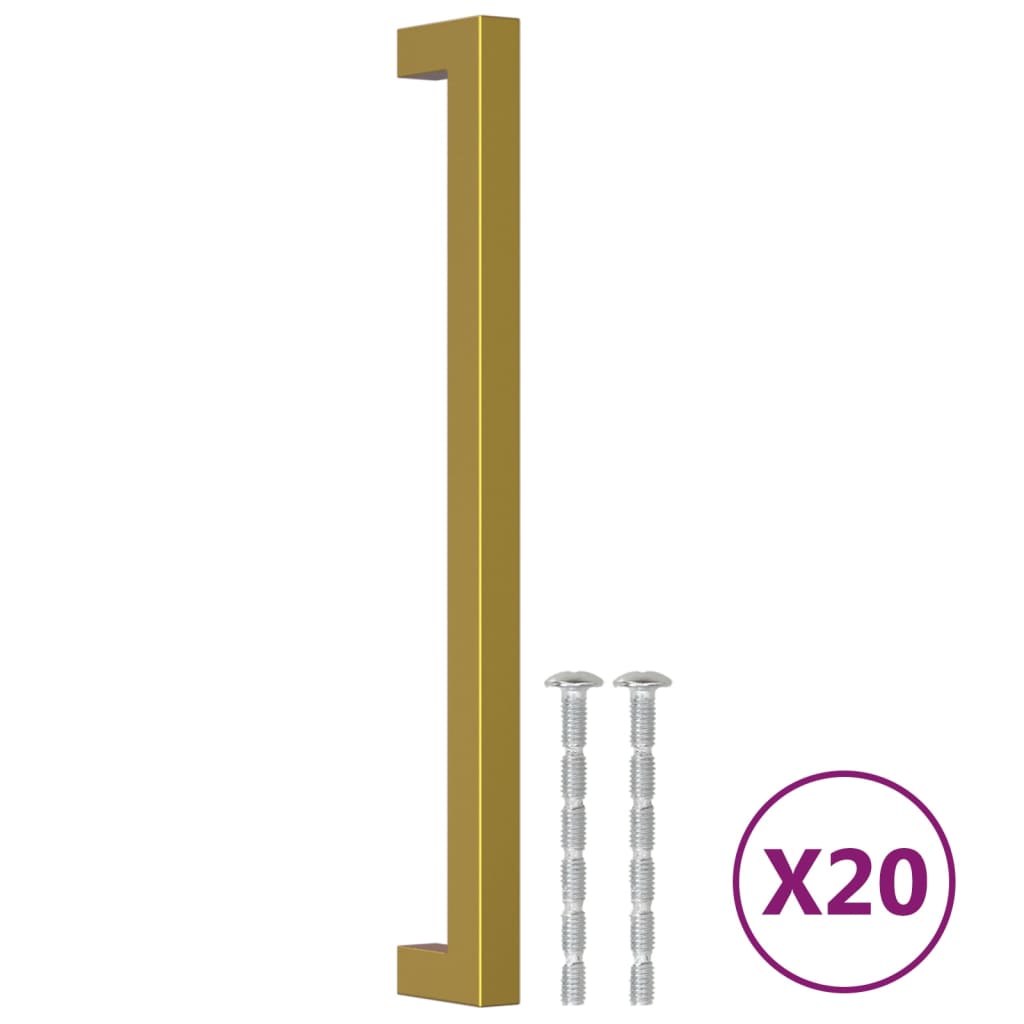VidaXL Poignées 20 pcs 224 mm acier inoxydable doré