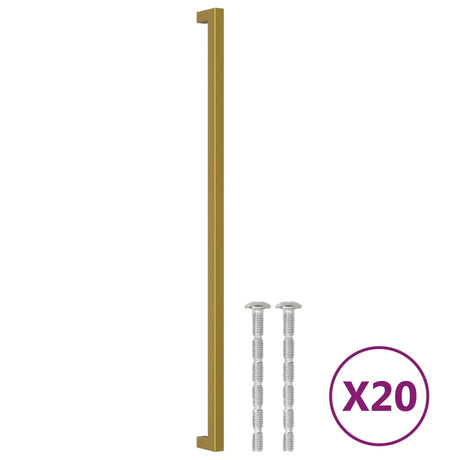 VidaXL Poignées 20 pcs 480 mm acier inoxydable doré