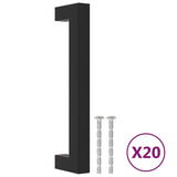 VidaXL Poignées 20 pcs 128 mm acier inoxydable noir