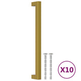 VidaXL Poignées 10 pcs 224 mm acier inoxydable couleur or